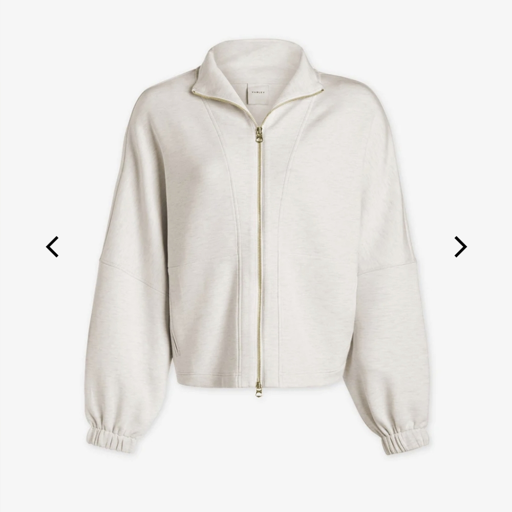 Varley Ashbury Zip-Through in Ivory Marble sz S